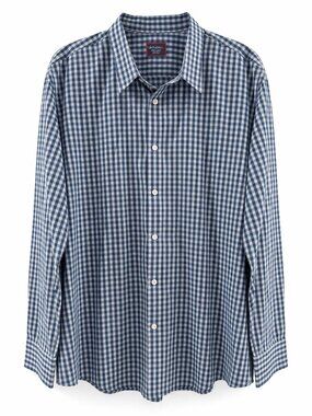 UNTUCKit Blue Check Plaid Button Up Shirt XXXL 100% Cotton Long Sleeve